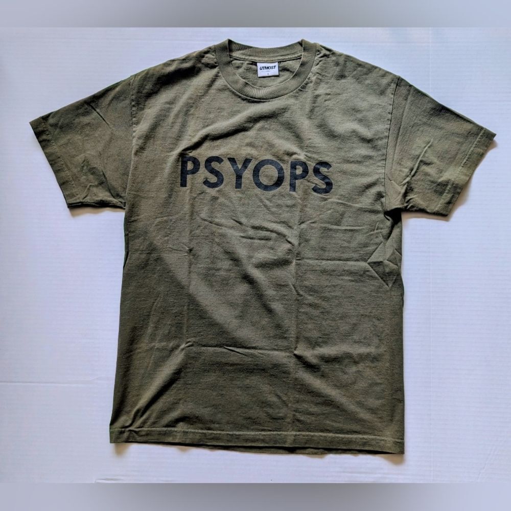 Utmost PSYOPS Green Tee | Gently used in great condition Size Large